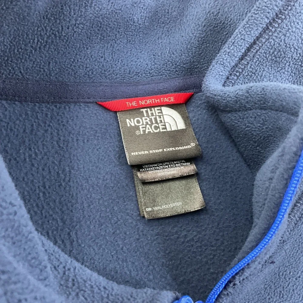 The North Face Mens Navy Blue XL Quarter Zip Fleece Pullover Mock Neck